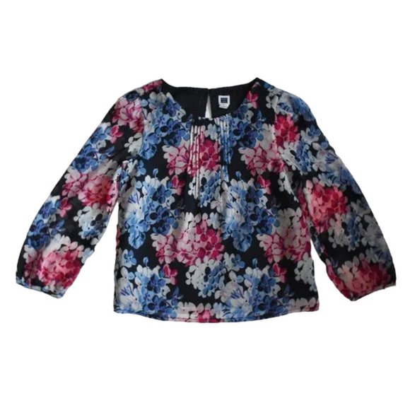 Janie and Jack Floral Pintuck Blouse Toddler Girl size 4 - Picture 2 of 9